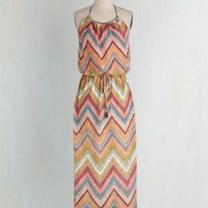 Modcloth Multicolor Halter Maxi Dress